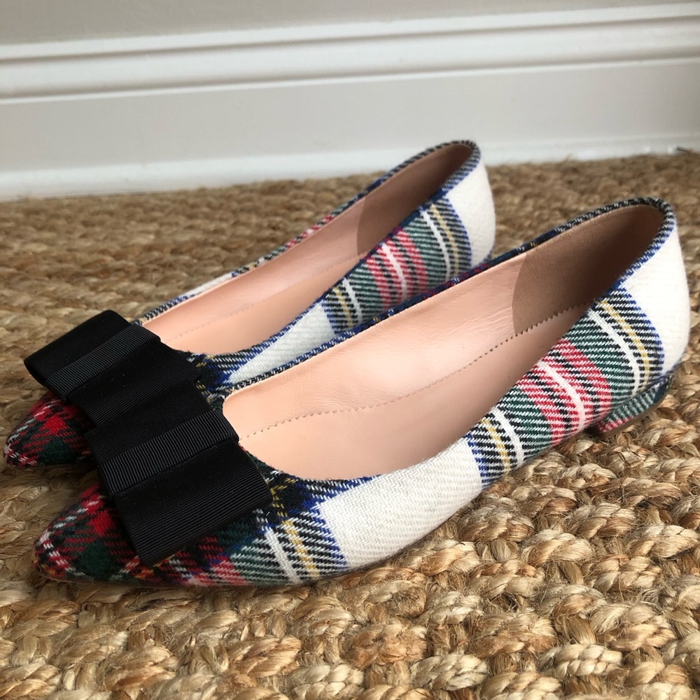 J Crew Pointy Toe Flats in Stewart Tartan. Size 6.5